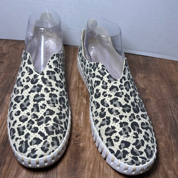 Ilse Jacobsen Tulip slip-on women flat sneaker shoe perforated leopard 39/9 - Picture 2 of 7